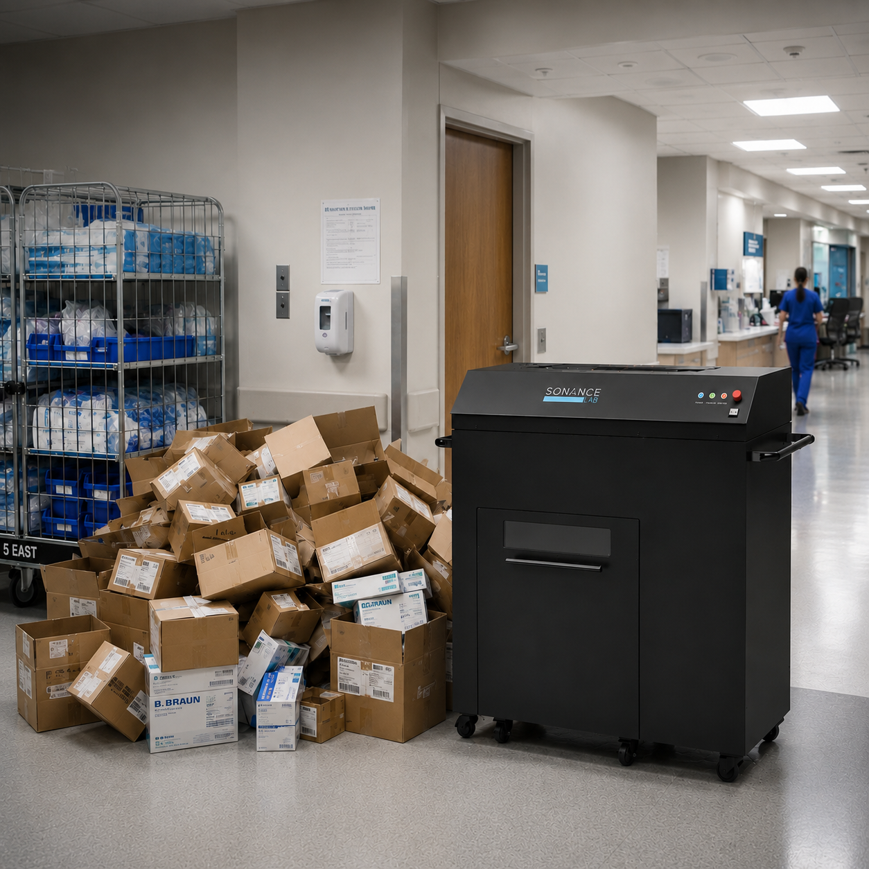 CBC Pro Heavy in a hospital supply corridor