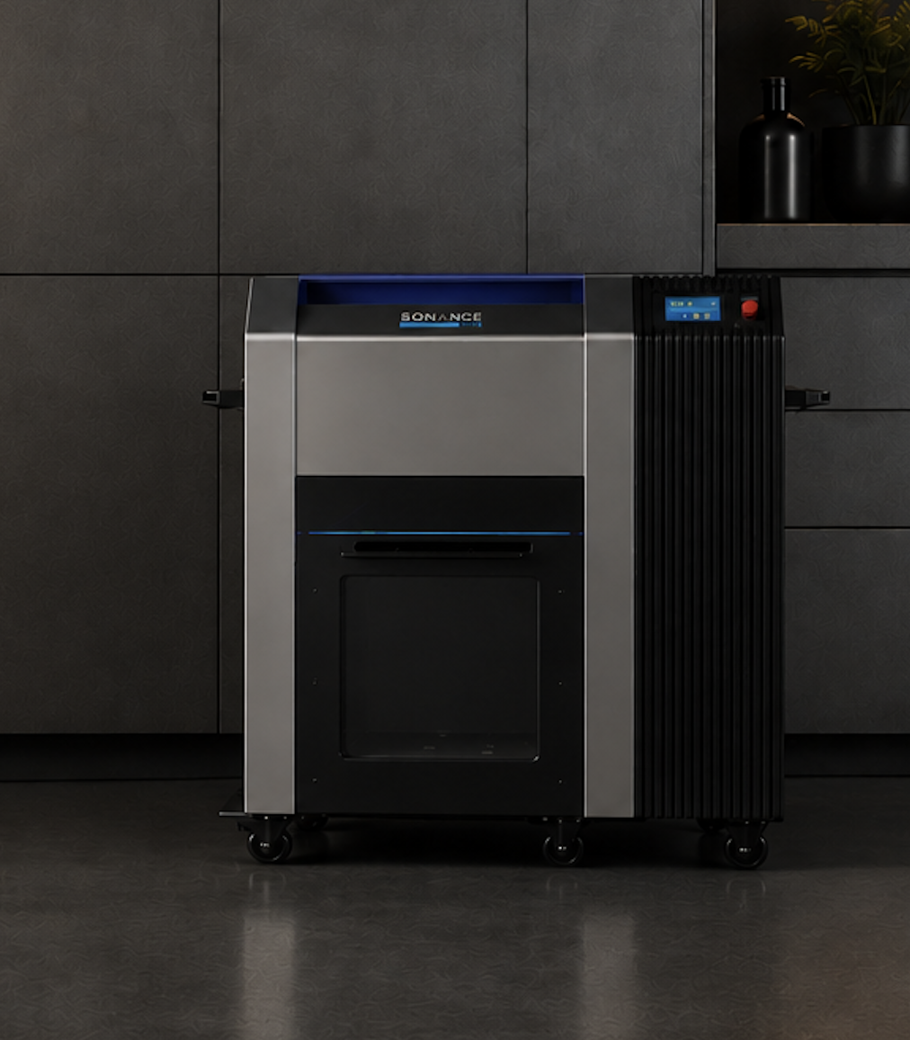 Close-up of the Cardboard Cruncher Lux in a modern kitchen
